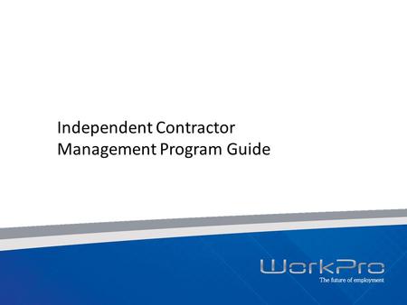 Independent Contractor Management Program Guide