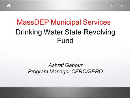 MassDEP Municipal Services