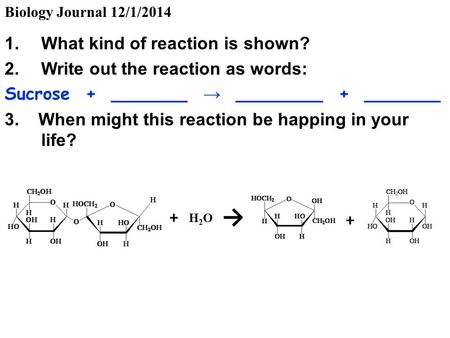 → What kind of reaction is shown? Write out the reaction as words: