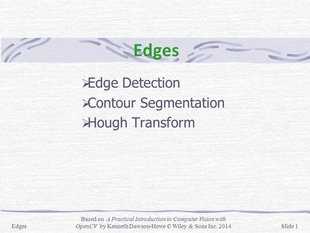Edge Detection Contour Segmentation Hough Transform