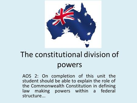The constitutional division of powers