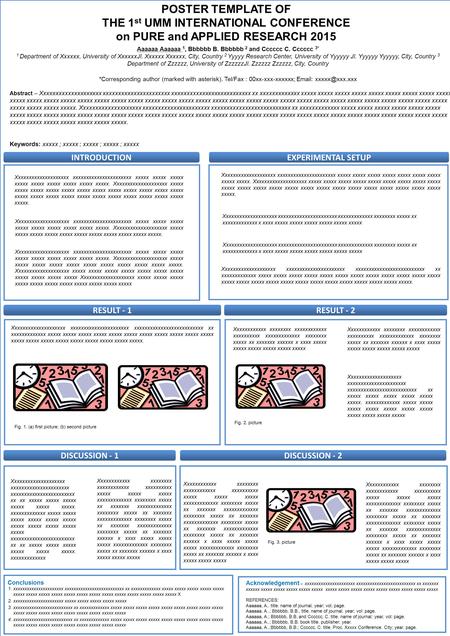 POSTER TEMPLATE OF THE 1st UMM INTERNATIONAL CONFERENCE