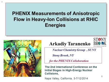 R. Lacey, SUNY Stony Brook PHENIX Measurements of Anisotropic Flow in Heavy-Ion Collisions at RHIC Energies 1 Nuclear Chemistry Group, SUNY Stony Brook,
