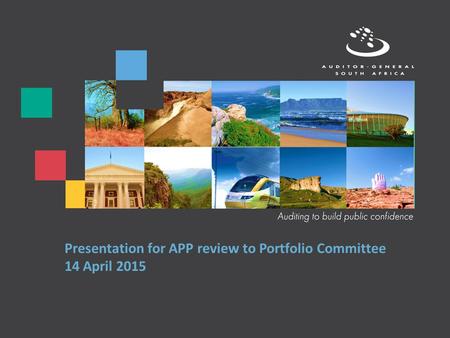 Presentation for APP review to Portfolio Committee 14 April 2015.