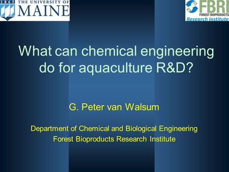 What can chemical engineering do for aquaculture R&D?