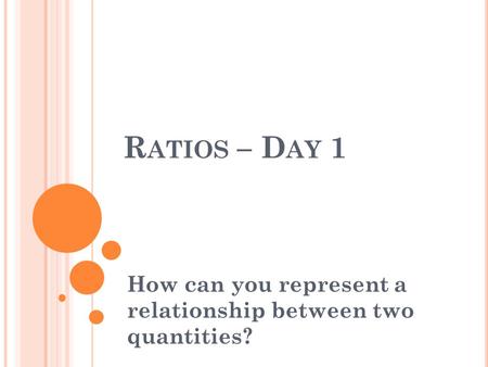 How can you represent a relationship between two quantities?