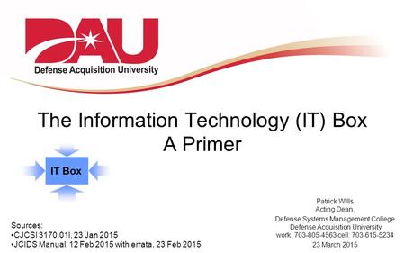 The Information Technology (IT) Box A Primer