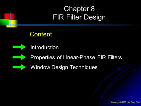 Chapter 8 FIR Filter Design