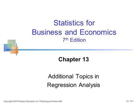 Chapter 13 Additional Topics in Regression Analysis