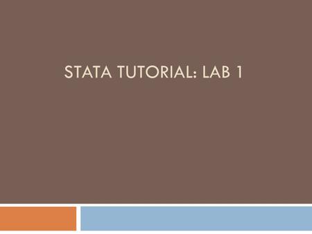 STATA TUTORIAL: LAB 1. 1. STATA windows  The command window  The viewer/results window  The review of commands window  The variable window.