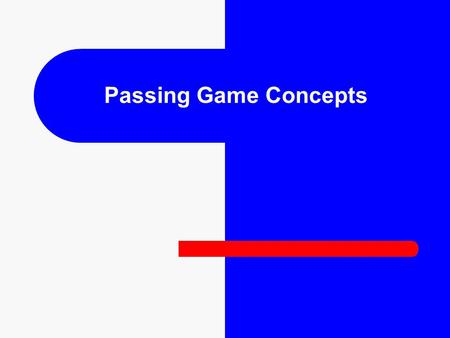Passing Game Concepts. What is a concept? In football language a concept is running the same play as many different ways as you can think of. For Example: