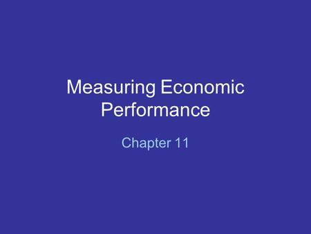 Measuring Economic Performance