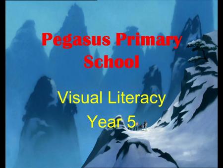 Pegasus Primary School Visual Literacy Year 5. Background to Pegasus In Castle Vale a large housing estate North of the city. In the last few years there.