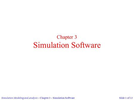 Chapter 3 Simulation Software