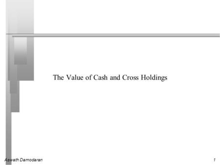Aswath Damodaran1 The Value of Cash and Cross Holdings.
