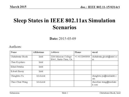 Sleep States in IEEE ax Simulation Scenarios