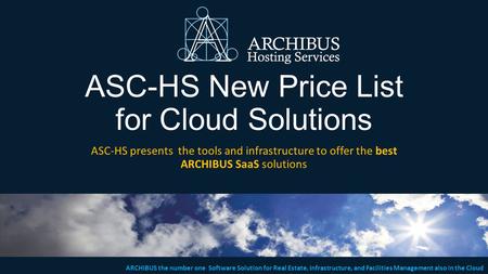 ASC-HS New Price List for Cloud Solutions
