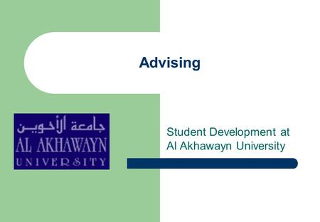 Advising Student Development at Al Akhawayn University.