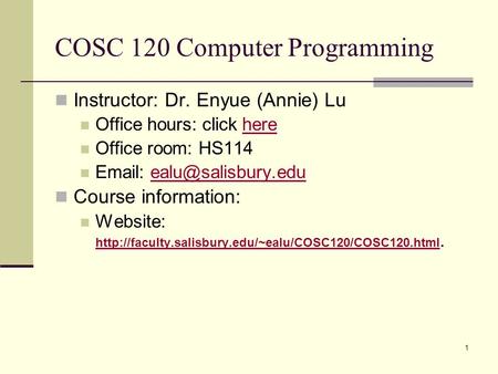 COSC 120 Computer Programming