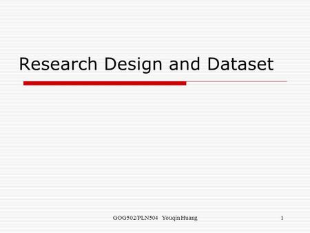 Research Design and Dataset
