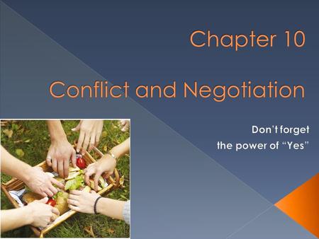 Chapter 10 Conflict and Negotiation