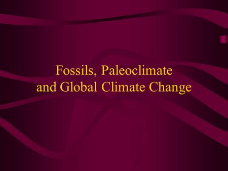 Fossils, Paleoclimate and Global Climate Change. Global Warming CO 2 levels in the atmosphere rising Average global temperature is rising Polar ice caps.