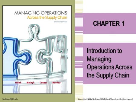 Introduction to Managing Operations Across the Supply Chain