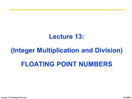 Integer Multiplication (1/3)