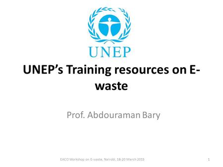 UNEP’s Training resources on E-waste