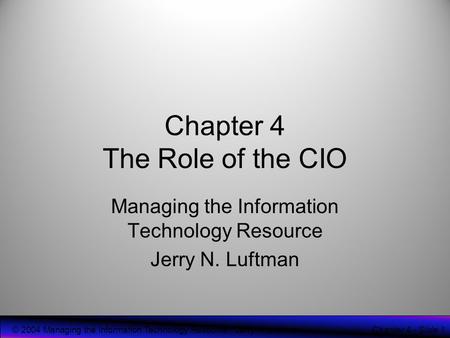 Chapter 4 The Role of the CIO