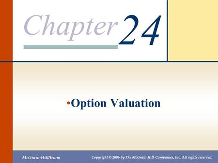 24 Option Valuation.