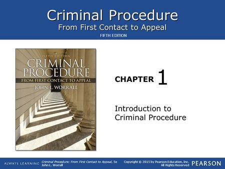 1 Introduction to Criminal Procedure.