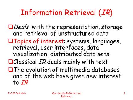 Information Retrieval (IR)