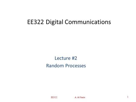 EE322 Digital Communications