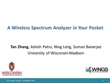 A Wireless Spectrum Analyzer in Your Pocket