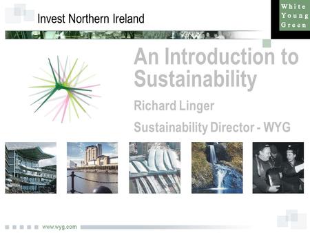 Www.wyg.com Invest Northern Ireland An Introduction to Sustainability Richard Linger Sustainability Director - WYG.