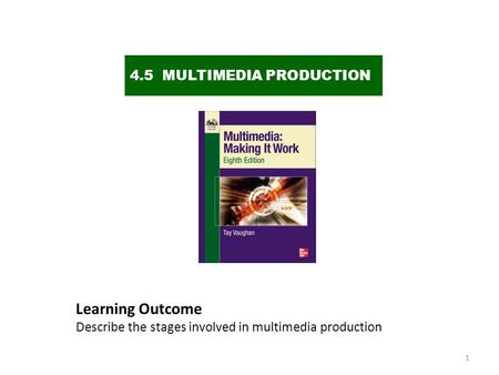 Learning Outcome 4.5 MULTIMEDIA PRODUCTION