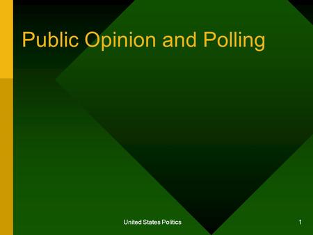 United States Politics 1 Public Opinion and Polling.