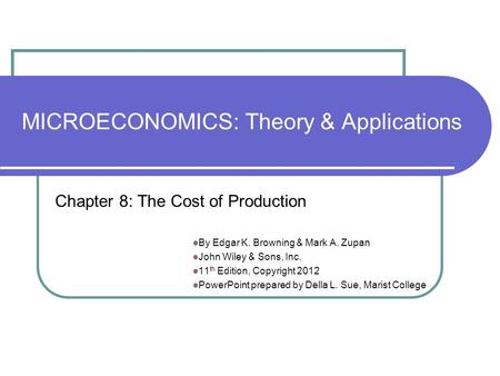 MICROECONOMICS: Theory & Applications
