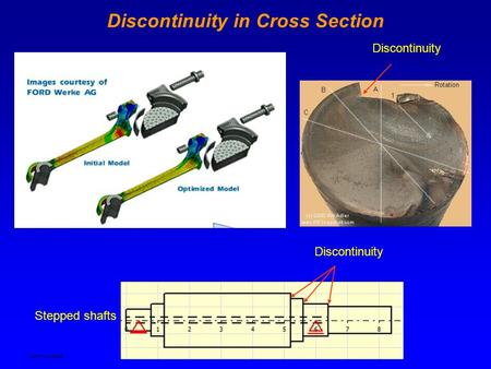 Ken Youssefi Mechanical & Aerospace Engr., SJSU Discontinuity in Cross Section Stepped shafts Discontinuity.