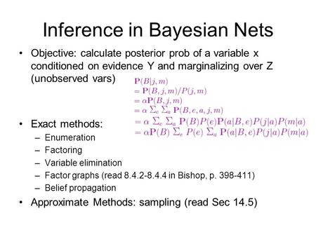 Inference in Bayesian Nets