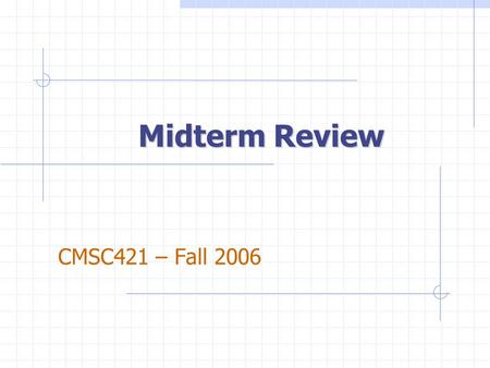 Midterm Review CMSC421 – Fall 2006. CH1 Summary: Intro AI Definitions: dimensions human/rational think/act Three Major Components of AI Algorithms Representation.