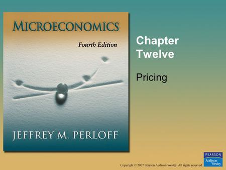 Chapter Twelve Pricing.