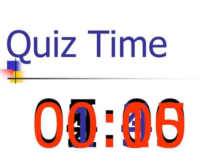 Quiz Time 05:00 04:0003:0002:0001:3001:0000:4500:3000:1500:00.
