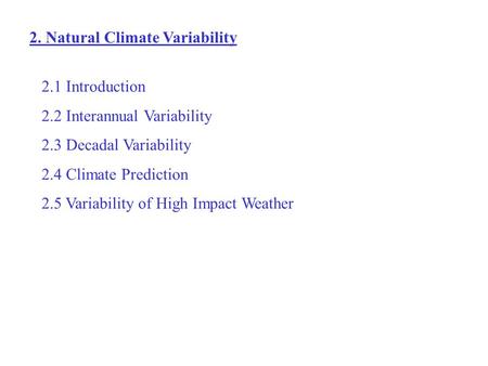 2. Natural Climate Variability