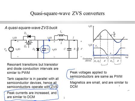 Quasi-square-wave ZVS converters
