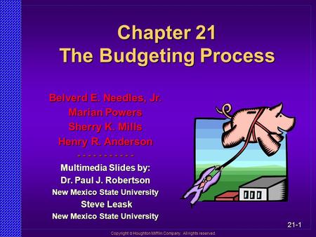 Chapter 21 The Budgeting Process