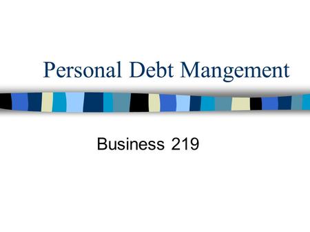 Personal Debt Mangement