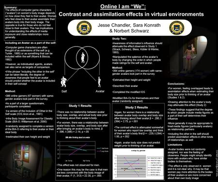 Contact: Online I am “We”: Contrast and assimilation effects in virtual environments Jesse Chandler, Sara Konrath & Norbert Schwarz.