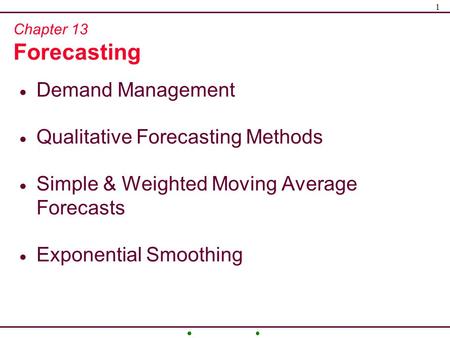 Qualitative Forecasting Methods
